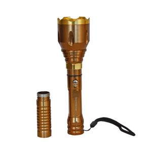 LED Zaklamp bronskleurige oplaadbaar extendable