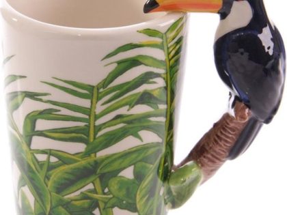 Beker met toekan handvat